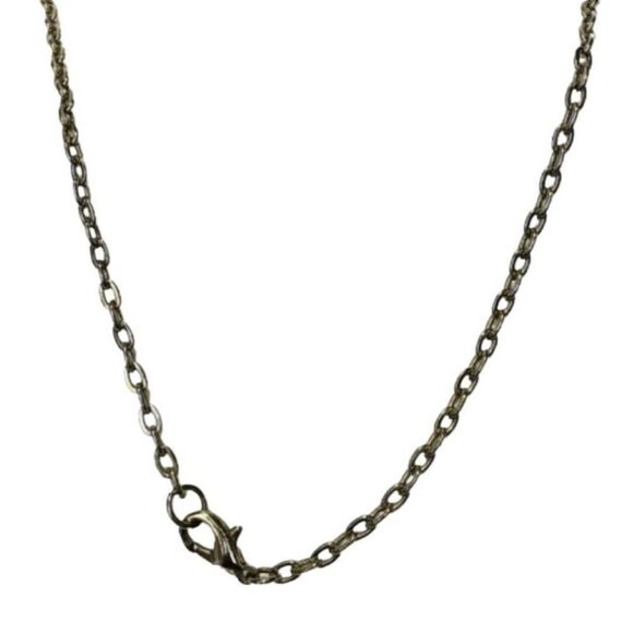 Vintage Pearlesque Shell Large Pendant Gold Tone Chain Women’s Necklace  34” - Picture 8 of 9